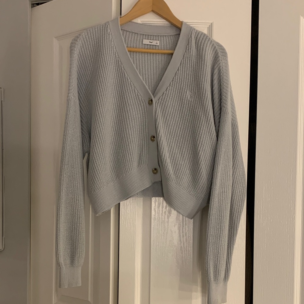 TNA Light Blue Cardigan Sweater sz 2 cotton